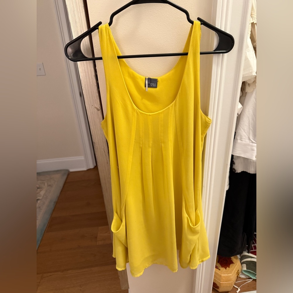 Sparkle & Fade Yellow Sleeveless Mini Dress